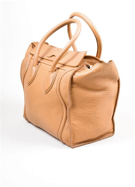 celine drummed leather mini luggage tote taupe|the celine luggage tote.